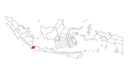 Téléchargez les illustrations : Indonésie détaillée forme de carte Banten, illustration vectorielle de symbole d'icône de concept graphique Web plat . - en licence libre de droit
