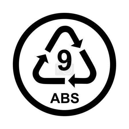 Ilustración de Símbolo plástico, signo de reciclaje ecológico aislado sobre fondo blanco. Paquete icono de residuos . - Imagen libre de derechos