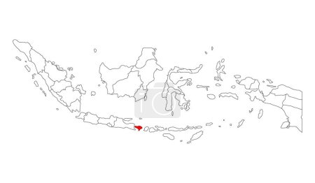 Téléchargez les illustrations : Indonésie forme détaillée de la carte de Bali, illustration vectorielle de symbole d'icône de concept graphique Web plat . - en licence libre de droit