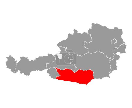 Austria de Carintia mapa símbolo forma, viaje web concepto plano icono símbolo vector ilustración .
