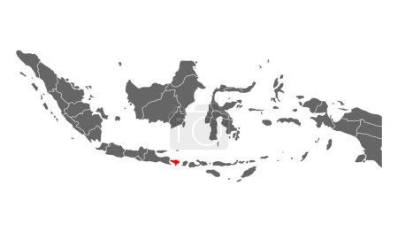 Indonesien detaillierte Bali-Karte Form, flache Web-Grafik-Konzept Symbol Symbol Vektor Illustration .