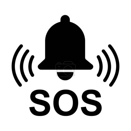 SOS-Hilfe-Symbol, Sicherheitswarnmelder flaches Design, Vektor-Abbildung speichern .