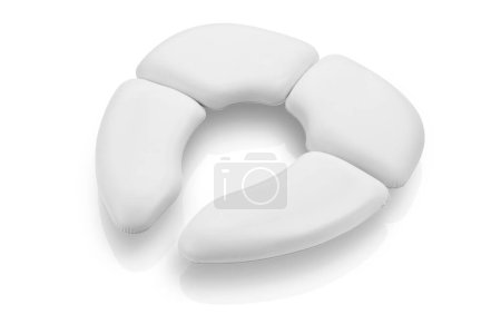 Foldable white toilet seat reducer for children isolated