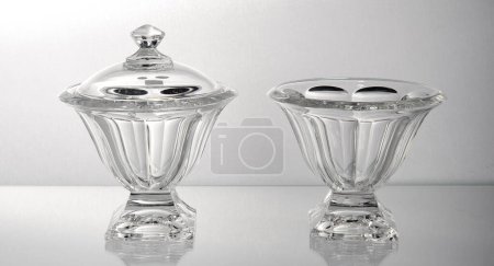 Crystal glass sweet pots, isolated