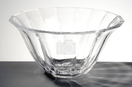 Tulip shaped transparent bowl, isolated