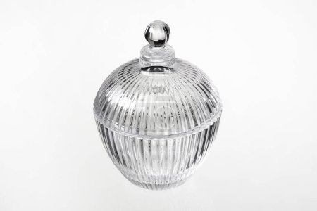 Crystal glass sweet pot, isolated