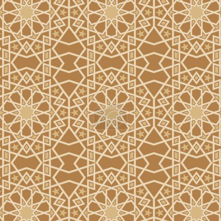Modèle d'art islamique marron du Ramadan Festival Designs tissu