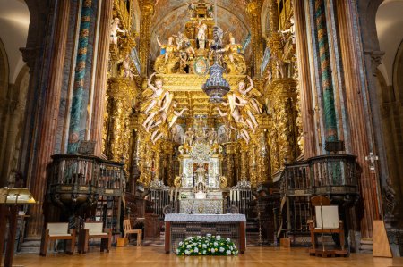 Photo for Santiago de Compostela, Spain - February 9, 2023: Interior of the Cathedral of Santiago de Compostela, Galicia, Spain. High quality photo - Royalty Free Image