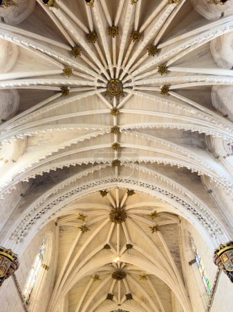 Photo for Burgos, Spain - March 13, 2023: Interior of Gothic monastery Cartuja de Miraflores in Burgos, Castilla y Leon, Spain. High quality photo - Royalty Free Image