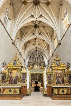Photo for Burgos, Spain - March 13, 2023: Interior of Gothic monastery Cartuja de Miraflores in Burgos, Castilla y Leon, Spain. High quality photo - Royalty Free Image