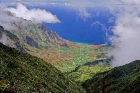 Téléchargez les photos : N Pali Coast State Park est un parc d'État de 6 175 acres dans l'État américain d'Hawaï, situé au centre du côté nord-ouest accidenté de Kauai, la deuxième plus ancienne île hawaïenne habitée - en image libre de droit