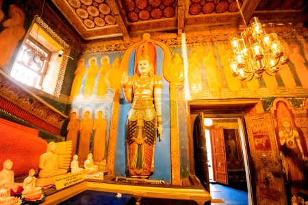 Photo for Beruwala,Sri Lanka. 02 february 2023.gigantic Buddha Statue at Kande Viharaya Temple, Beruwala, Sri Lanka. inside temple statue sleeping Buddha and his disciples - Royalty Free Image