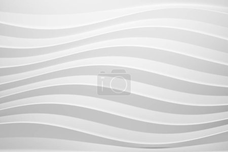 Photo for 3D Render of An abstract and minimalist composition featuring a white wall abstract background adorned with a mesmerizing wavy pattern, evoking a sense of flow and simplicity - Royalty Free Image