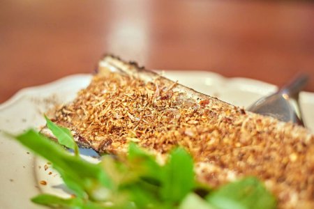 Grilled bone marrow with galangal chili paste, thai cusine concep
