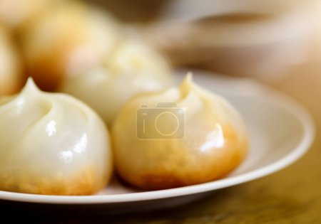 Chinese delicacy steamed buns, blur backgroun