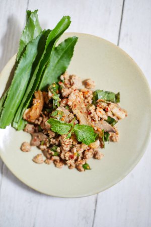 Photo for Spicy minced pork salad (Larb Moo) ,Thai food - Royalty Free Image