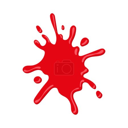 Ilustración de Icono de vector de mancha de sangre roja. Salpicar o soltar y salpicaduras sobre fondo blanco. - Imagen libre de derechos
