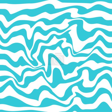Ilustración de Textura azul onda distorsionada. Abstracto superficie ondulada dinámica. Fondo de deformación de banda vectorial. Malla, patrón de rejilla de líneas. - Imagen libre de derechos