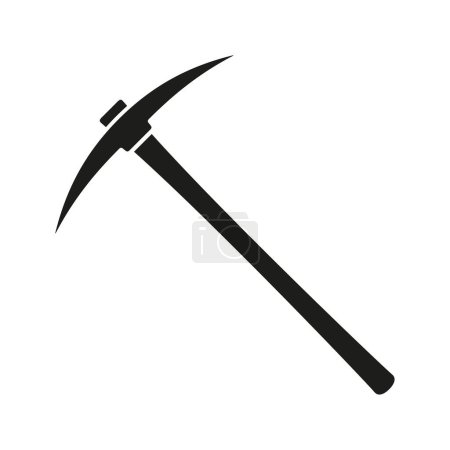 Pickaxe vector icon. Black isolated silhouette on a white background.