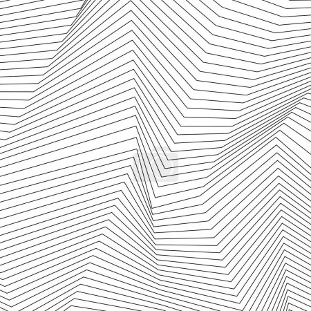 Ilustración de Fondo abstracto con líneas de deformación. Textura con ondas distorsionadas. Ilustración vectorial con efecto 3d. - Imagen libre de derechos