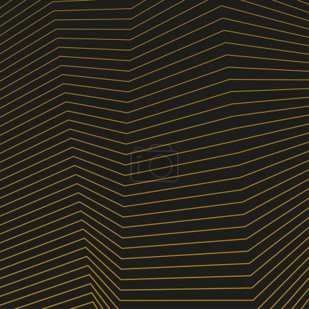 Abstract background with gold lines. Texture with distorted waves. Vector illustration with 3d effect. Fashion luxury design.