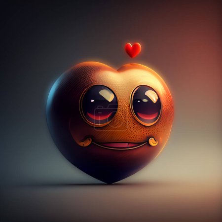 Photo for 3D emoticon that symbolizes love or similar feelings - Royalty Free Image