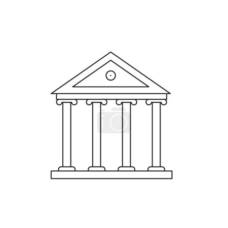 Photo for Bank building icon or sign on a white background. Vector - Royalty Free Image