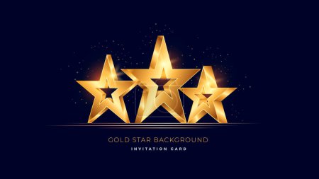 Photo for Golden 3d star on dark modern background. Luxury award banner with stars. Vector illustration - Royalty Free Image