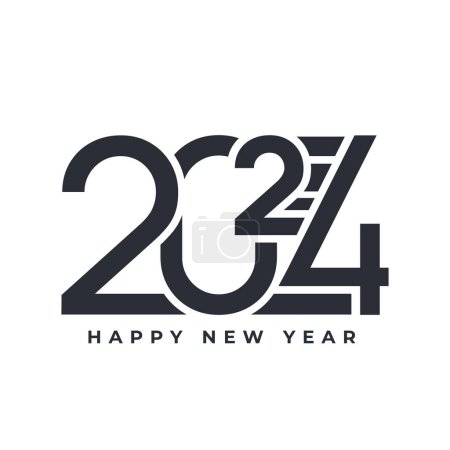 Photo for 2024 Happy New Year sign or emblem. Christmas card with typography logo 2024. Vector holiday composition of numbers. - Royalty Free Image