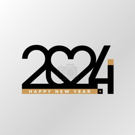 Photo for 2024 Happy New Year sign or emblem. Christmas card with typography logo 2024. Vector holiday composition of numbers. - Royalty Free Image