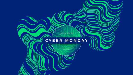 Photo for Cyber Monday Neon color Futuristic background. Vector - Royalty Free Image