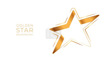 Photo for Modern Golden 3d star on white background. Luxury award banner. Vector illustration - Royalty Free Image