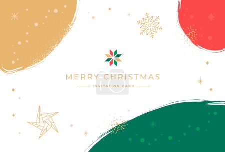 Photo for Christmas greeting decorative frame design and copy space. Vintage invitation card with xmas holiday decoration. - Royalty Free Image