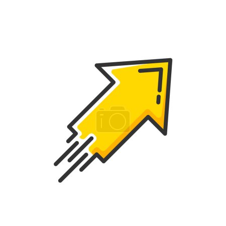Photo for Arrow yellow color. Line icon style isolated on white background. - Royalty Free Image