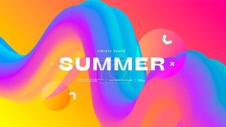 Photo for Modern abstract art design with liquid shape with gradient colors. Creative concept of summer wave. - Royalty Free Image