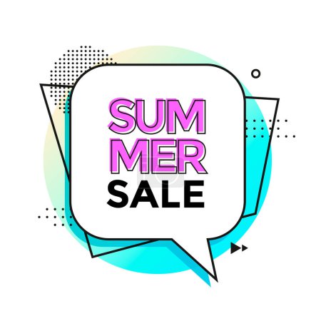 Photo for Summer sale banner discount or label template. Special offer tag for seasonal shopping discount promo advertisement. Vector illustration. - Royalty Free Image
