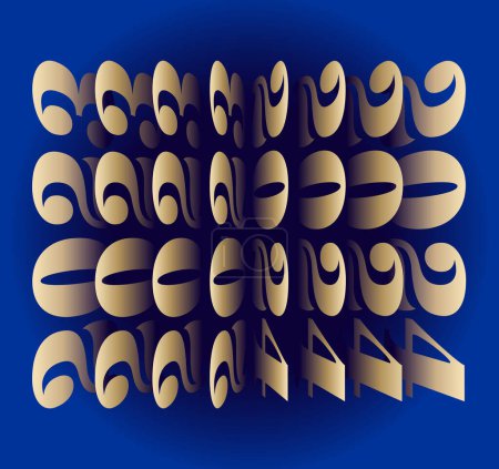 Ilustración de Ilustración vectorial de 2023 a 2024. Texto en oro sobre fondo azul. - Imagen libre de derechos