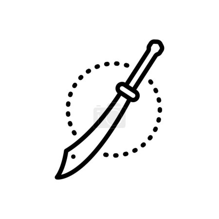 Illustration for Black line icon for sword - Royalty Free Image