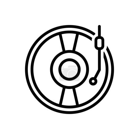 Ilustración de Icono de línea negra para discos - Imagen libre de derechos