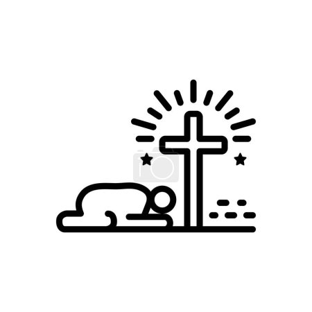 Ilustración de Icono de línea negra para el pecado - Imagen libre de derechos