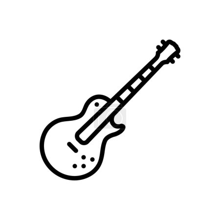 Illustration for Black line icon for gibson - Royalty Free Image