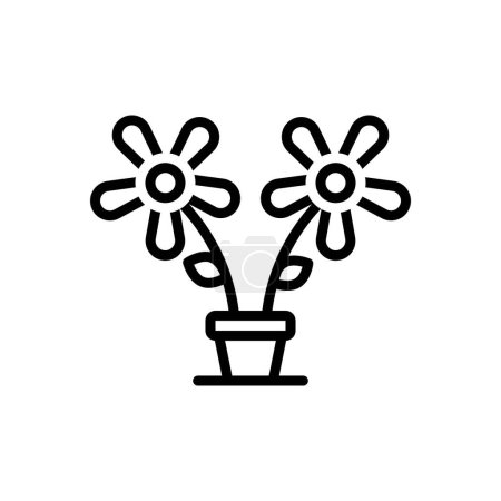 Illustration for Black line icon for plant - Royalty Free Image