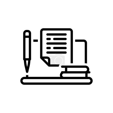 Illustration for Black line icon for pen - Royalty Free Image