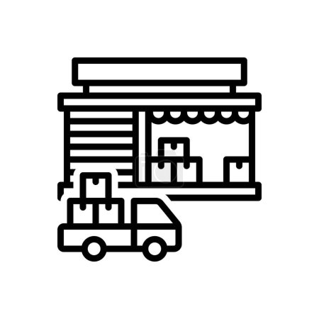 Illustration for Black line icon for wholesale - Royalty Free Image