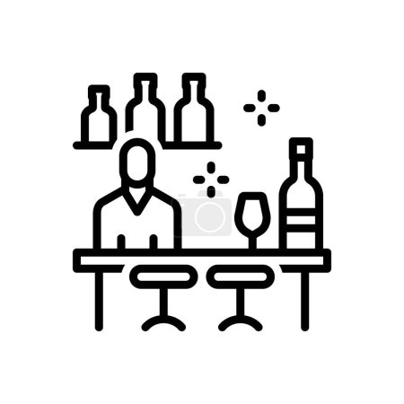 Illustration pour Icône ligne noire pour boisson - image libre de droit