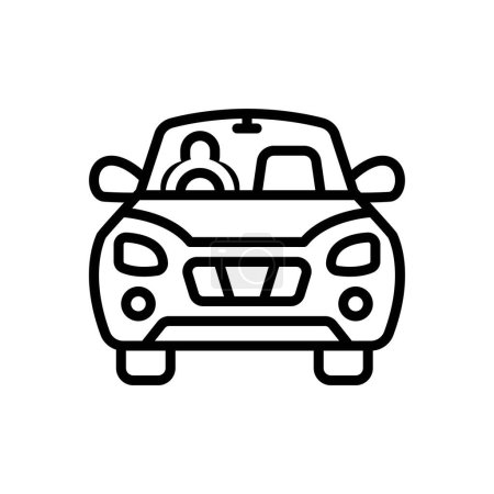 Téléchargez les illustrations : Icône de ligne noire pour conduire - en licence libre de droit
