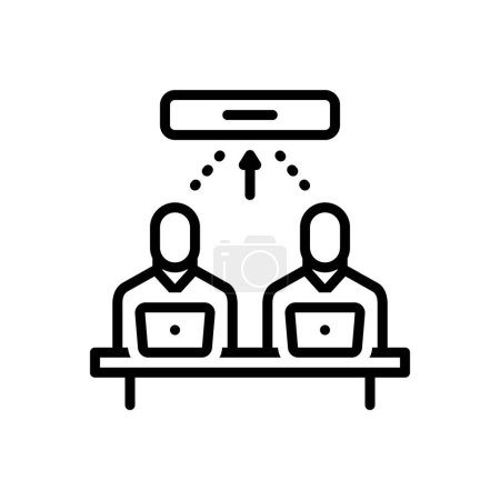Illustration for Black line icon for facilitate - Royalty Free Image