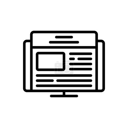 Illustration for Black line icon for articles - Royalty Free Image