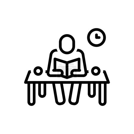 Illustration for Black line icon for readers - Royalty Free Image