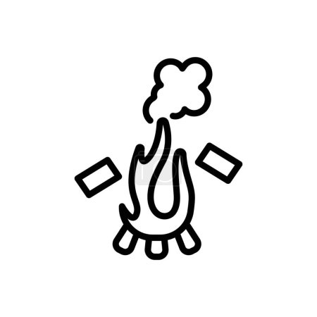 Illustration for Black line icon for burns - Royalty Free Image
